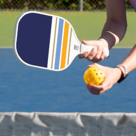 Dicke, weiße, hellblaue Streifen Pickleball Schläger