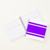 Dicke, weiße, Lila Streifen auf Weiß Notizblock (Innenseite)