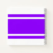 Dicke, weiße, Lila Streifen auf Weiß Notizblock (Rückseite)