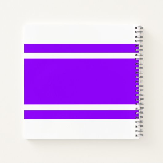 Dicke, weiße, Lila Streifen auf Weiß Notizblock (Rückseite)