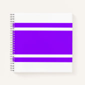 Dicke, weiße, Lila Streifen auf Weiß Notizblock (Vorderseite)