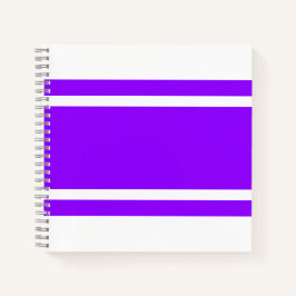 Dicke, weiße, Lila Streifen auf Weiß Notizblock