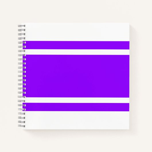 Dicke, weiße, Lila Streifen auf Weiß Notizblock (Vorderseite)