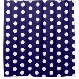 Dicke weiße Polka Punkte auf Navy Blue Duschvorhang