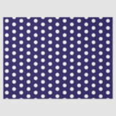 Dicke weiße Polka Punkte auf Navy Blue Seidenpapier (Vorderseite)