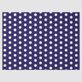 Dicke weiße Polka Punkte auf Navy Blue Seidenpapier