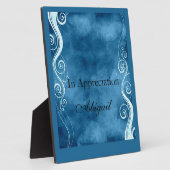 Dicke Wirbel mit blauen und weißen Kanten Monogram Fotoplatte (Seite)