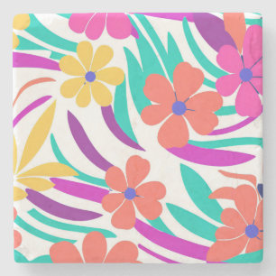 Dicke Y2K-Wildblume Lebhafte Nostalgische Frühling Steinuntersetzer