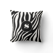 Dicke Zebra Streifen schwarz & weiß mit/Monogramm