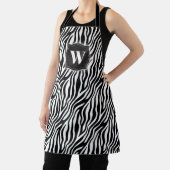 Dicke Zebra Streifen schwarz & weiß mit/Monogramm Schürze (InSitu)