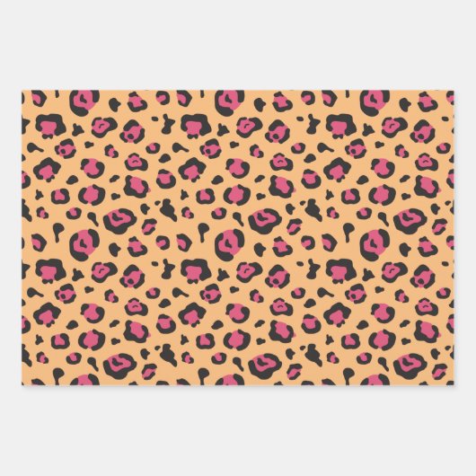 Dicke Zebra- und Leopard-Druckmuster Geschenkpapier Set (Vorderseite)