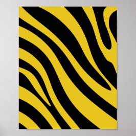 Dicke Zebrastreifen in Gelb und Schwarz Poster