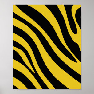 Dicke Zebrastreifen in Gelb und Schwarz Poster