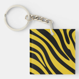 Dicke Zebrastreifen in Gelb und Schwarz Schlüsselanhänger