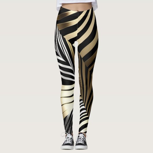 Dicke Zebrastreifen in Metallicen Leggings (Vorderseite)