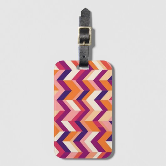 Dicke Zickzack in Rose Eggplant und Marine Gepäckanhänger (Vorderseite Vertikal)