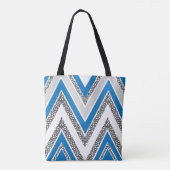 Dicke Zickzack Muster Blau und Grau Tasche (Rückseite)