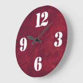 Dicke Ziffernseite auf rotem Ledermuster Große Wanduhr (Winkel)