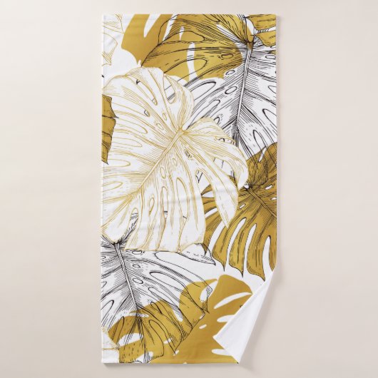 Dicken aus einer Monstera-Pflanze. Bild des Golden Badehandtuch (Badehandtuch)