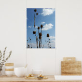 Dicken, Dorf und blauer Himmel Poster (Küche)