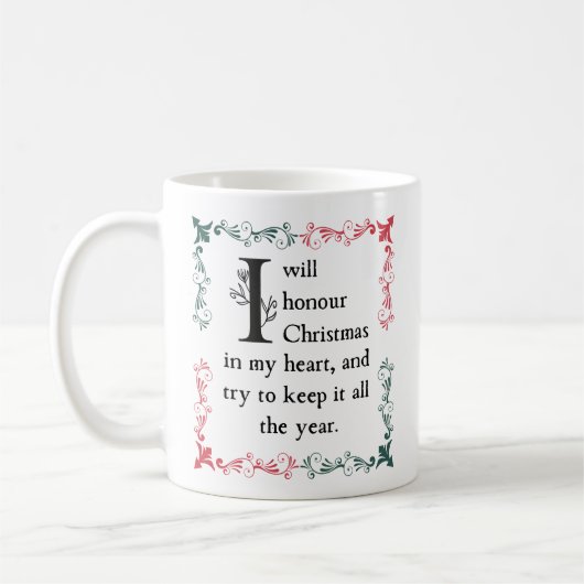 Dickens a Christmas Carol Scrooge Quote Viktoriani Kaffeetasse (Links)