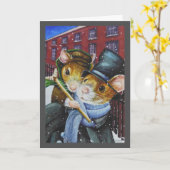 Dickens Christmas Carol Mice Karte (Gelbe Blume)