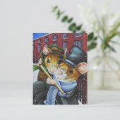 Dickens Christmas Carol Mice Postkarte (Stehend Vorderseite)