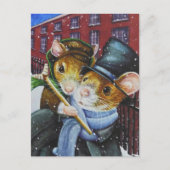 Dickens Christmas Carol Mice Postkarte (Vorderseite)
