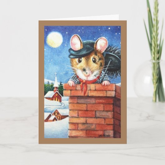 Dickens Christmas Chimney Sweep Mouse Art Karte (Vorderseite)
