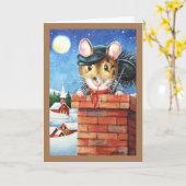 Dickens Christmas Chimney Sweep Mouse Art Karte (Gelbe Blume)