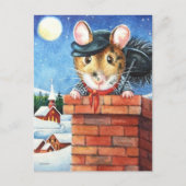 Dickens Christmas Chimney Sweep Mouse Art Postkarte (Vorderseite)