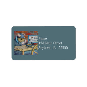 Dickens Christmas Mouse Rösten Kastanien Kunst Adressaufkleber