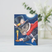 Dickens Christmas Scrooge Mouse Watercolor Art Postkarte (Stehend Vorderseite)