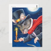 Dickens Christmas Scrooge Mouse Watercolor Art Postkarte (Vorne/Hinten)