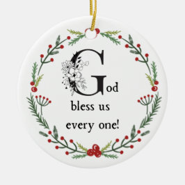 Dickens ein Weihnachtslied Gott segne uns alle Keramik Ornament