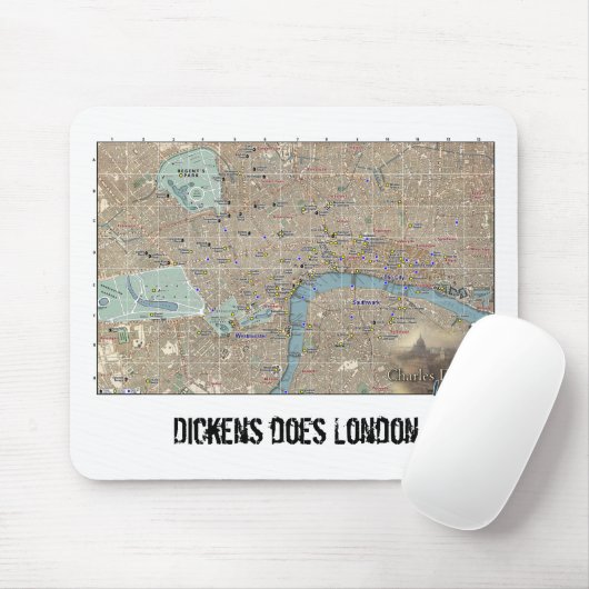 Dickens London Map Mousepad (Mit Mouse)