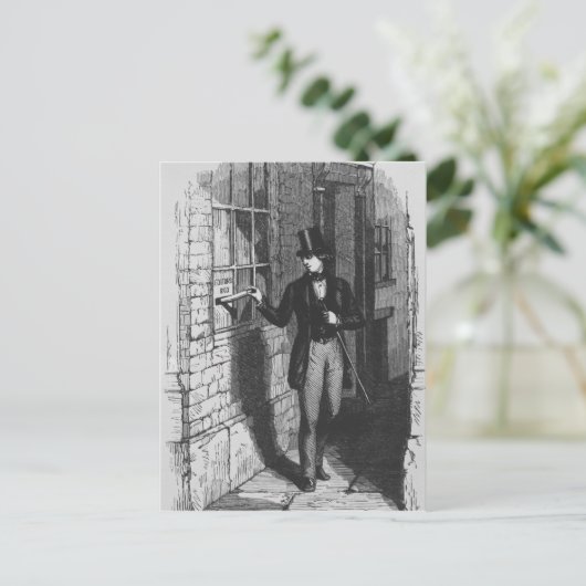 Dickens platziert seinen ersten Literaten Postkarte (Stehend Vorderseite)