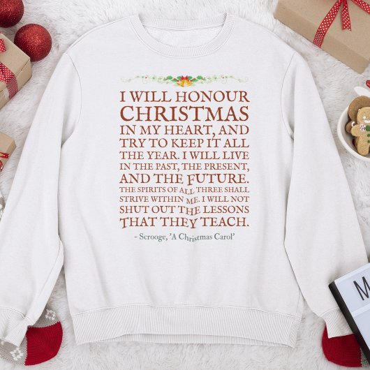Dickens Scrooge Zitat Niedlich Viktorianische Weih Sweatshirt