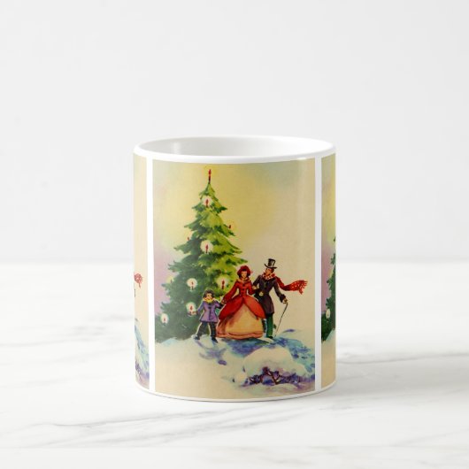 Dickens style Christmas illustration Kaffeetasse (Mittel)