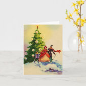 Dickens style Christmas illustration Karte (Gelbe Blume)