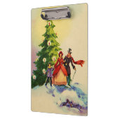 Dickens style Christmas illustration Klemmbrett (Links)