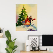 Dickens style Christmas illustration Poster (Heimbüro)