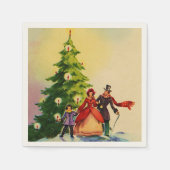Dickens style Christmas illustration Serviette (Vorderseite)