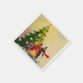 Dickens style Christmas illustration Serviette (Ecke)