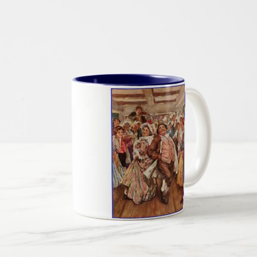Dickens Weihnachtsfestliche Tänzer Zweifarbige Tasse (VorderseiteRechts)