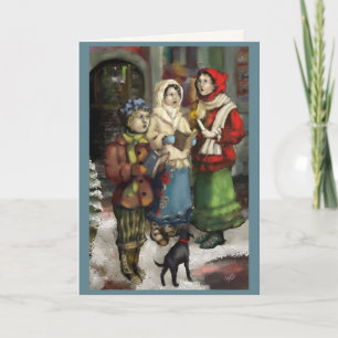 Dickensian Christmas Carolers Painalize personaliz Feiertagskarte