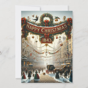 Dickensian inspirierte „Frohe Weihnachten“-Karten Feiertagskarte