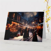 Dickensian London Christmas Greetings Card Karte (Gelbe Blume)