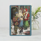 Dickensian WeihnachtsCarolers, die flache Karte (Stehend Vorderseite)