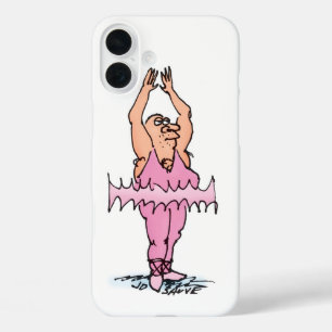 Dicker Kerl im rosa Tutu Ballett Cartoon iPhone 16 Plus Hülle